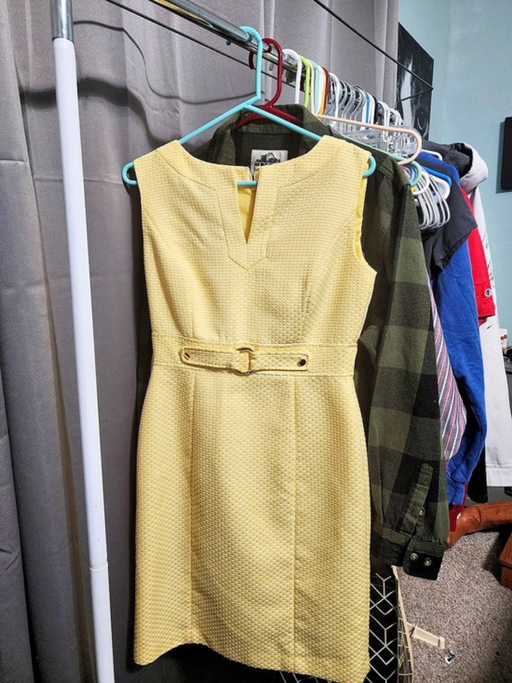 Chelsea28 Textured Mini Dress in Yellow Size 4 Like New